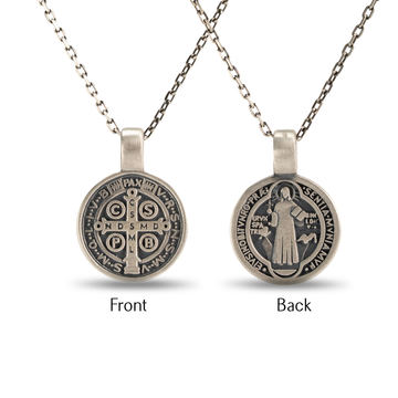 Saint Benedict Double Sided Medal Necklace