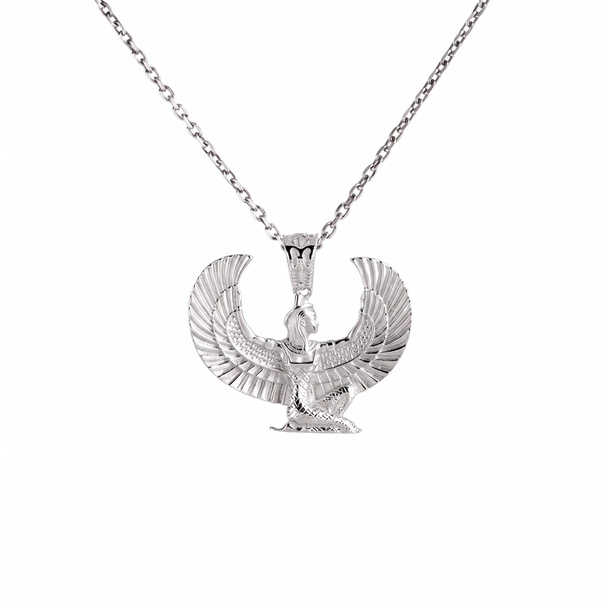Ancient Egyptian Winged Isis Goddess Necklace