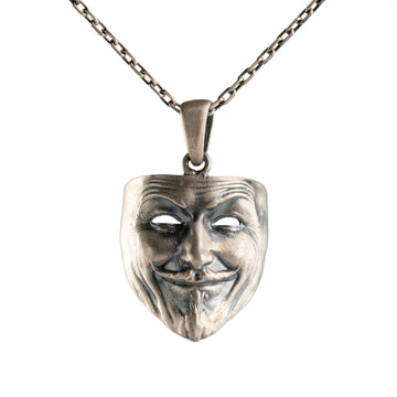 Sculpted Figurative Mask Motif Necklace