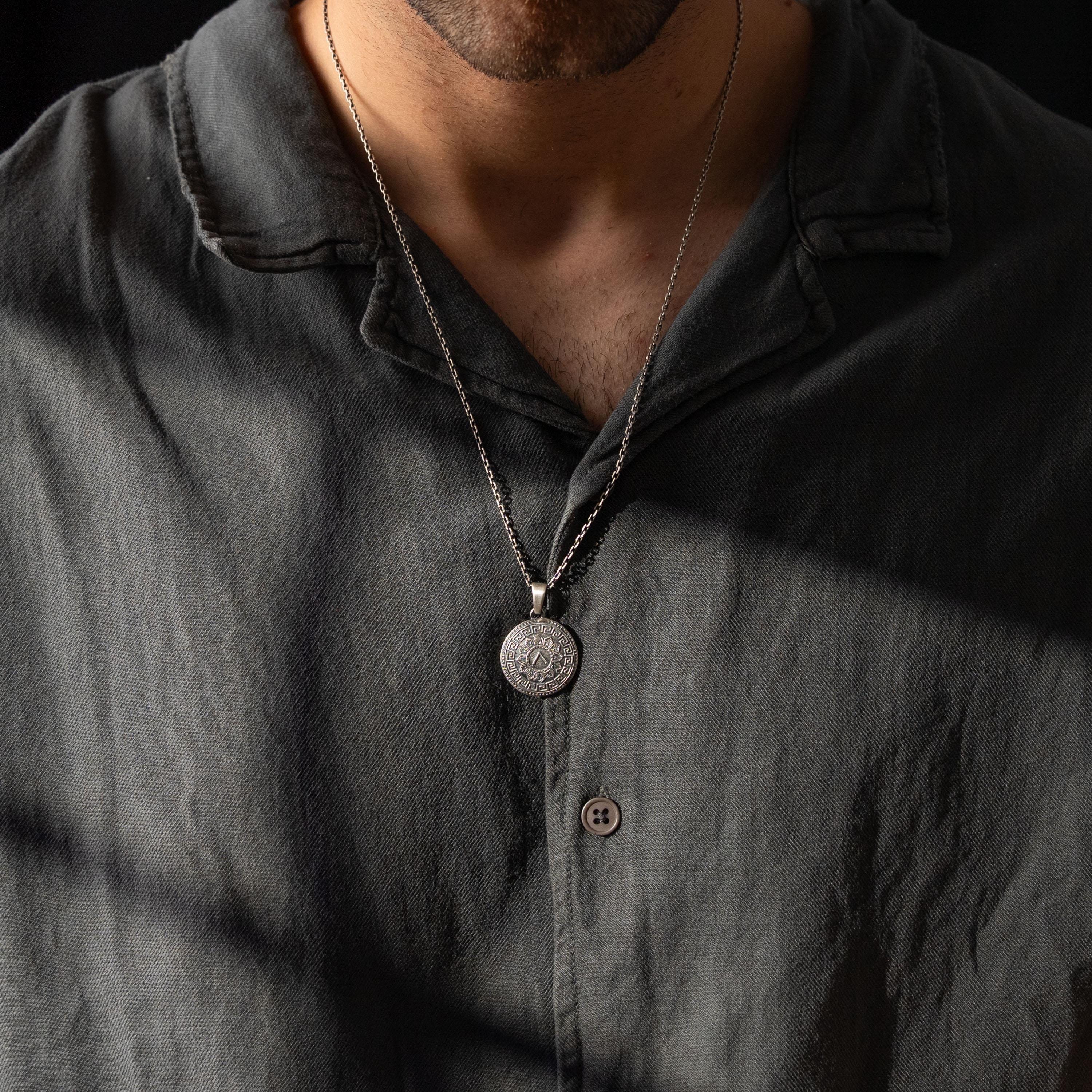 Spartan Shield Relief Motif Necklace