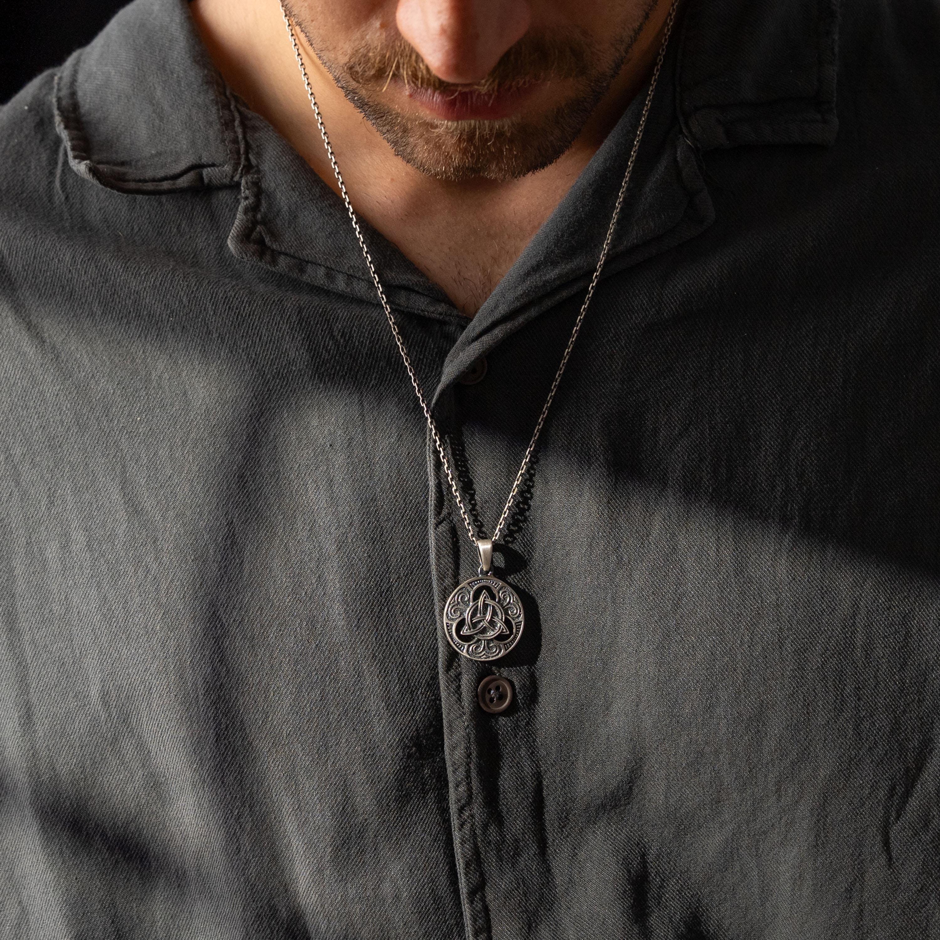 Celtic Triquetra Geometric Knot Necklace