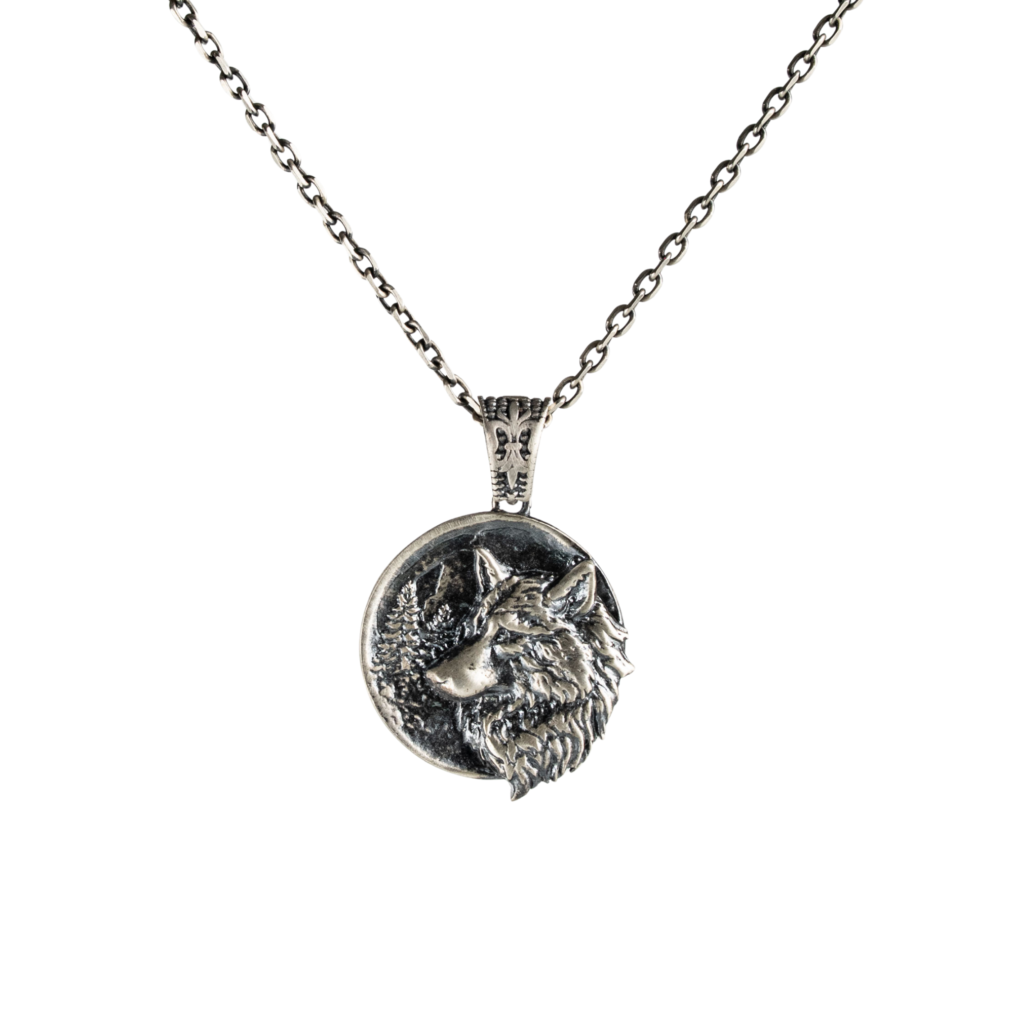 Wolf Spirit Medallion Necklace