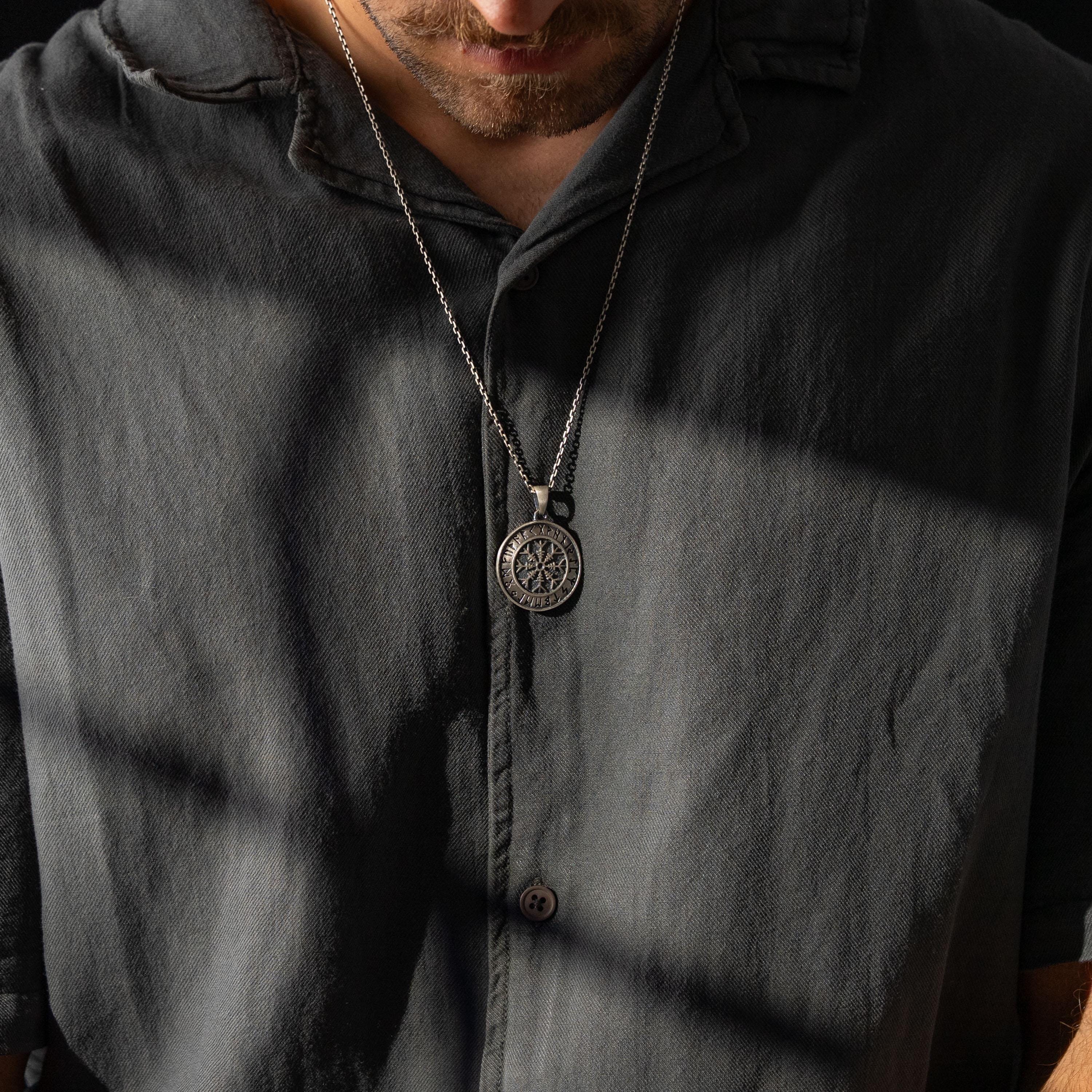 Nordic Compass Runic Motif Necklace