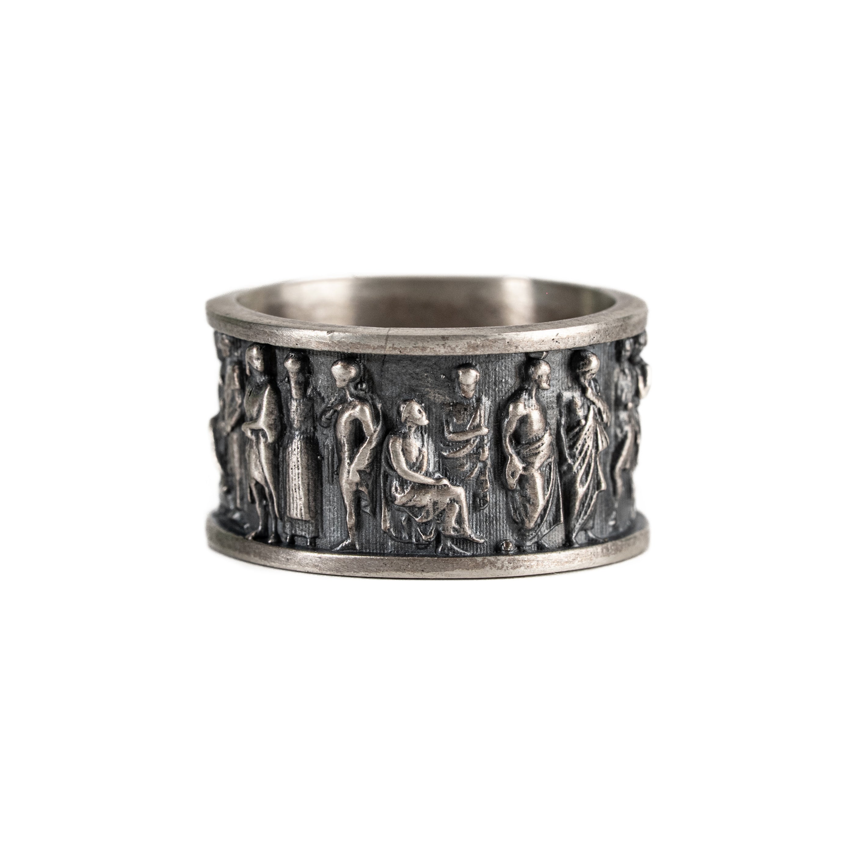 Ancient Roman Gladiator Relief Motif Ring
