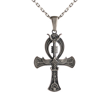 Ankh Eye of Horus Relief Motif Necklace