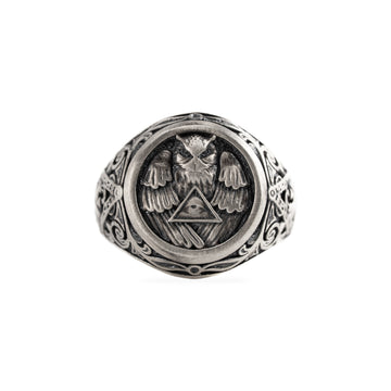 Athena Owl Relief Motif Signet Ring