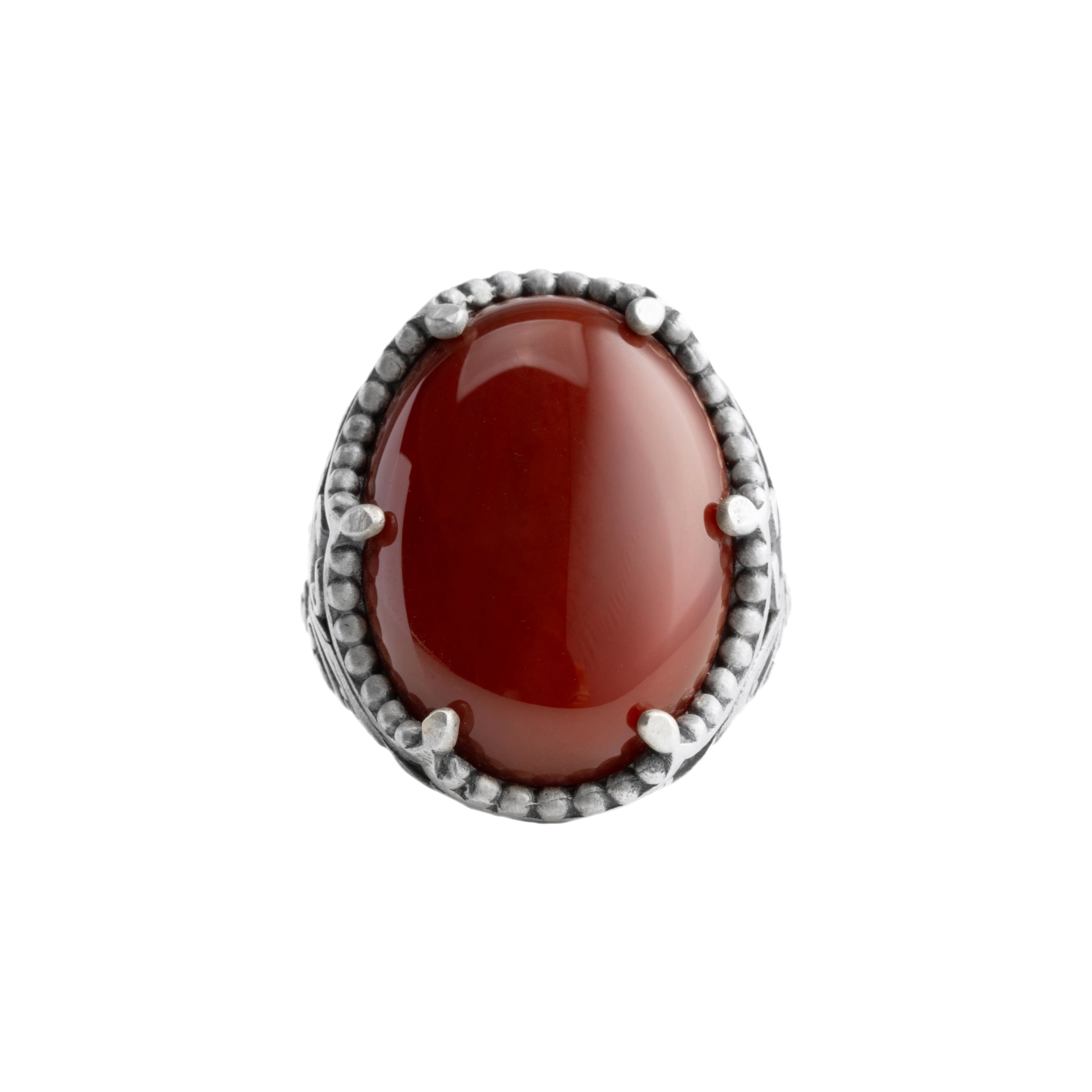 Carnelian Relief Motif Signet Ring