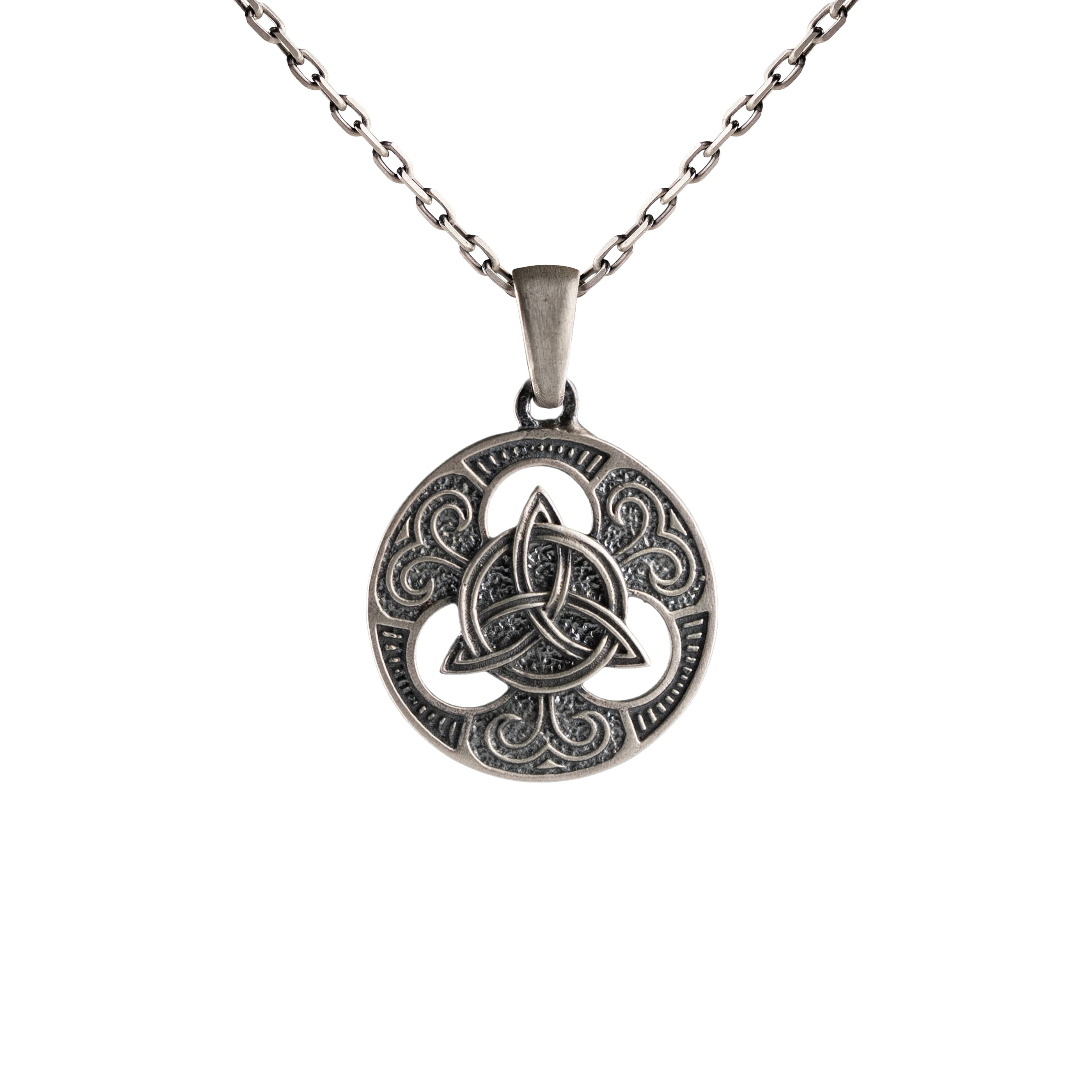 Celtic Triquetra Geometric Knot Necklace