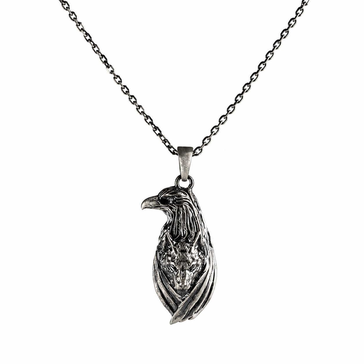 Eagle Wolf Totem Pendant Necklace