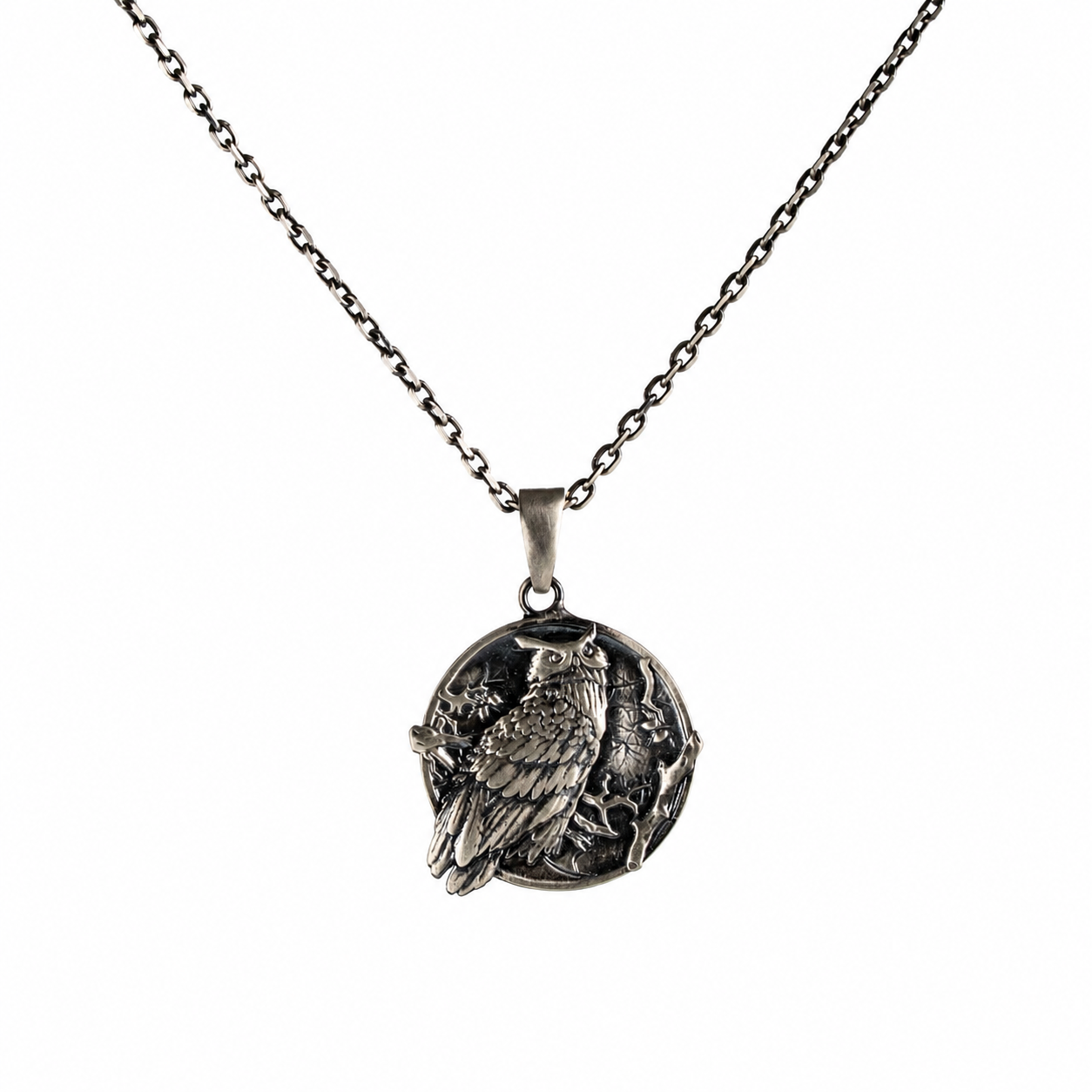 Owl Wisdom Medallion Necklace