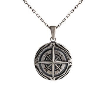 Compass Rose Relief Motif Necklace