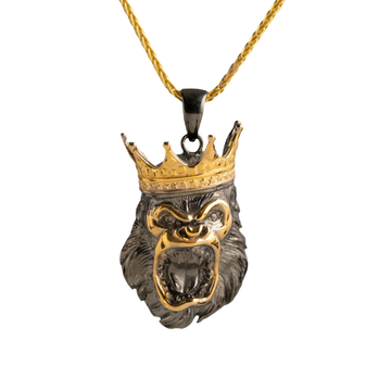 Crowned Gorilla Relief Motif Necklace
