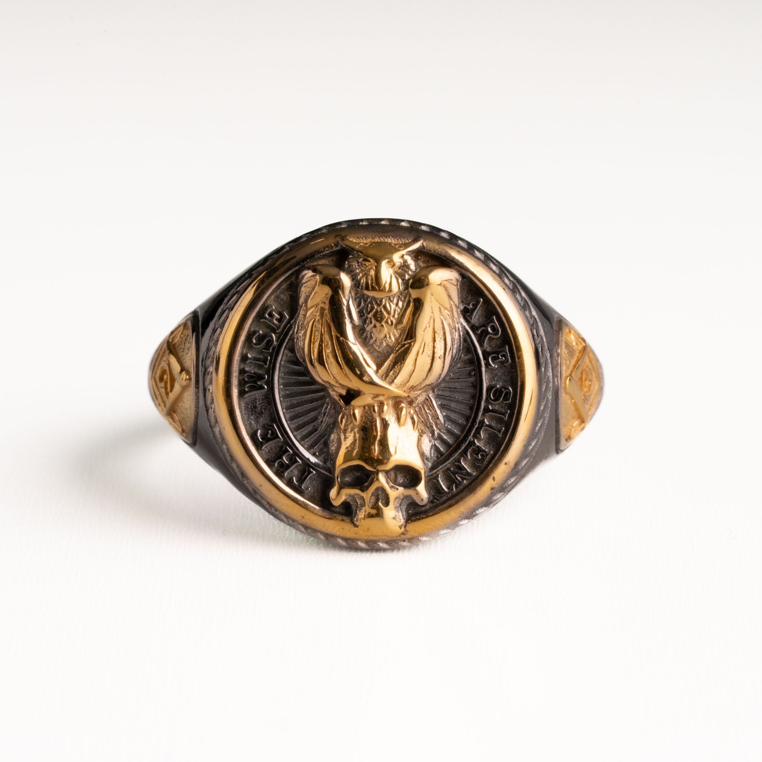 Owl Skull Relief Motif Ring
