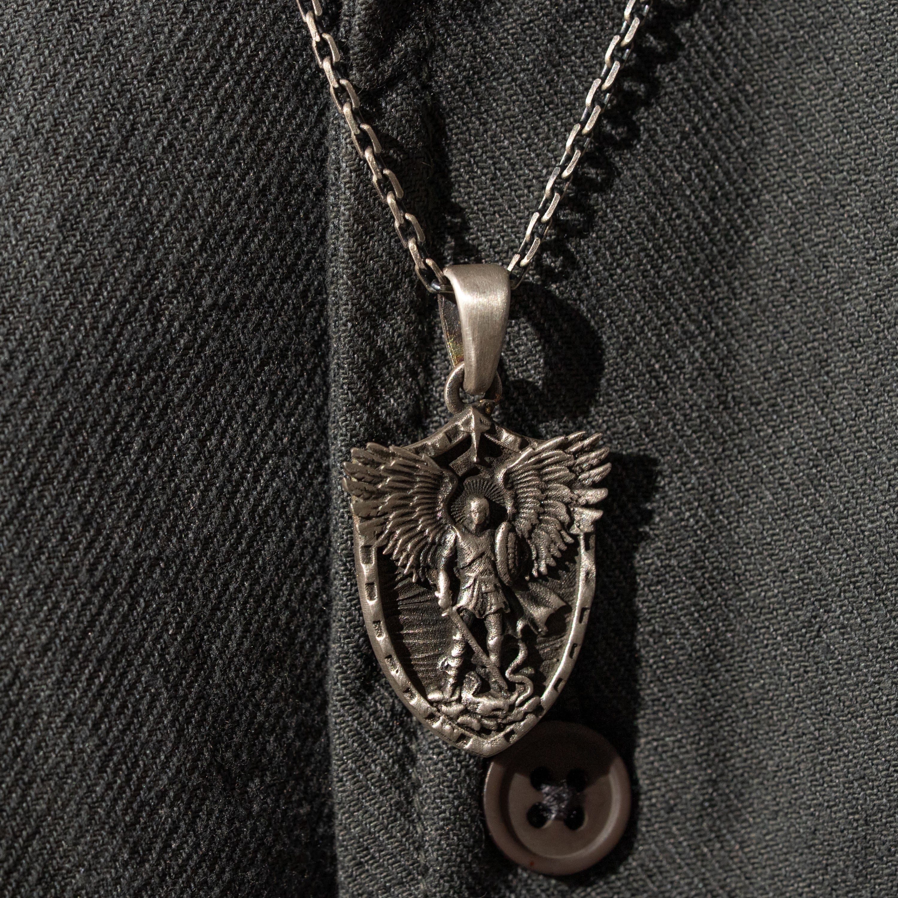 Archangel Medallion Relief Necklace