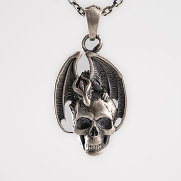 Dragon and Skull Relief Motif Necklace
