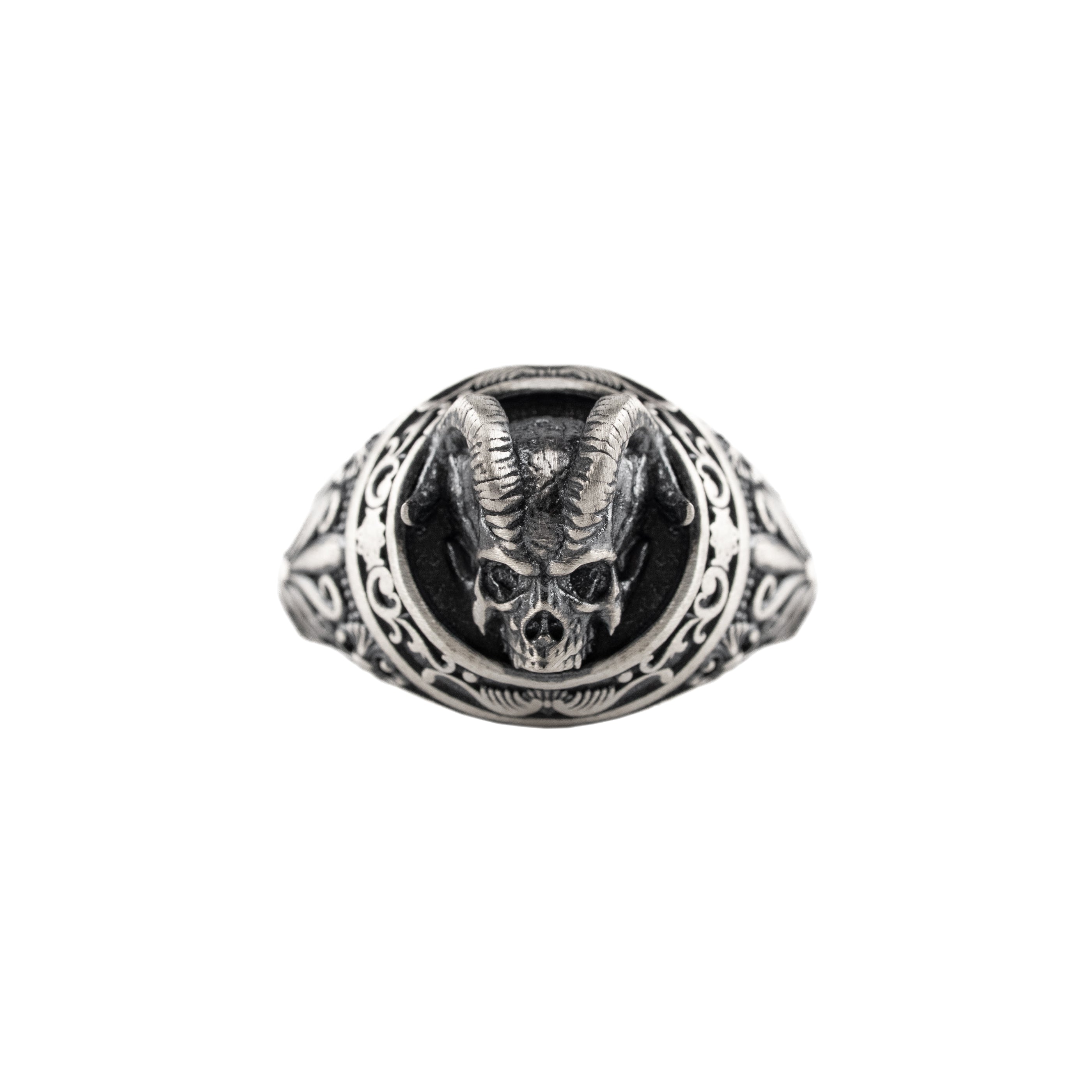 Demon Horns Relief Motif Ring