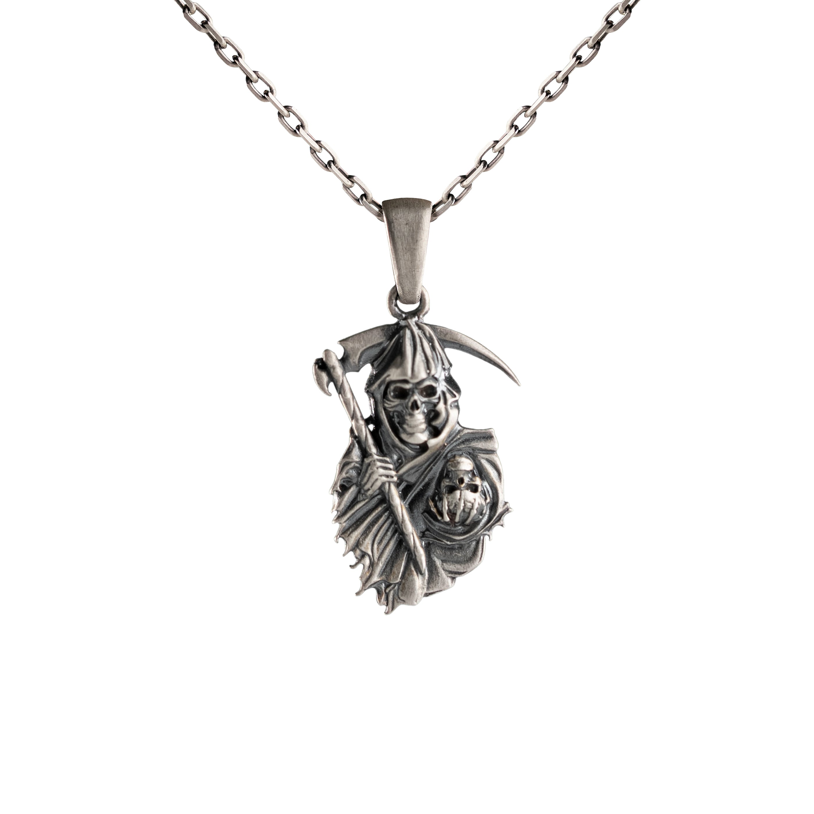 Grim Reaper Relief Motif Necklace