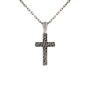 Hammered Geometric Cruciform Necklace
