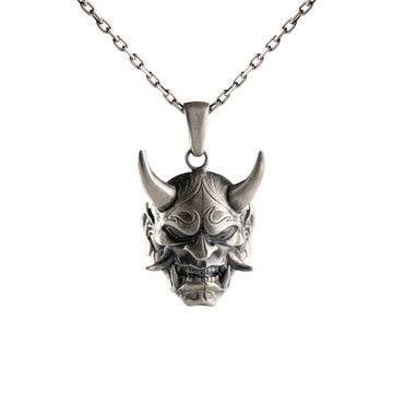 Japanese Folklore Mask Necklace