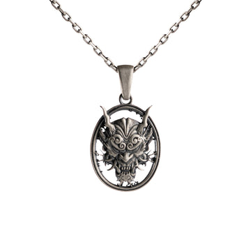 Sculpted Hannya Mask Necklace