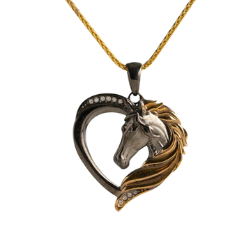 Horse in Heart Medallion Pendant