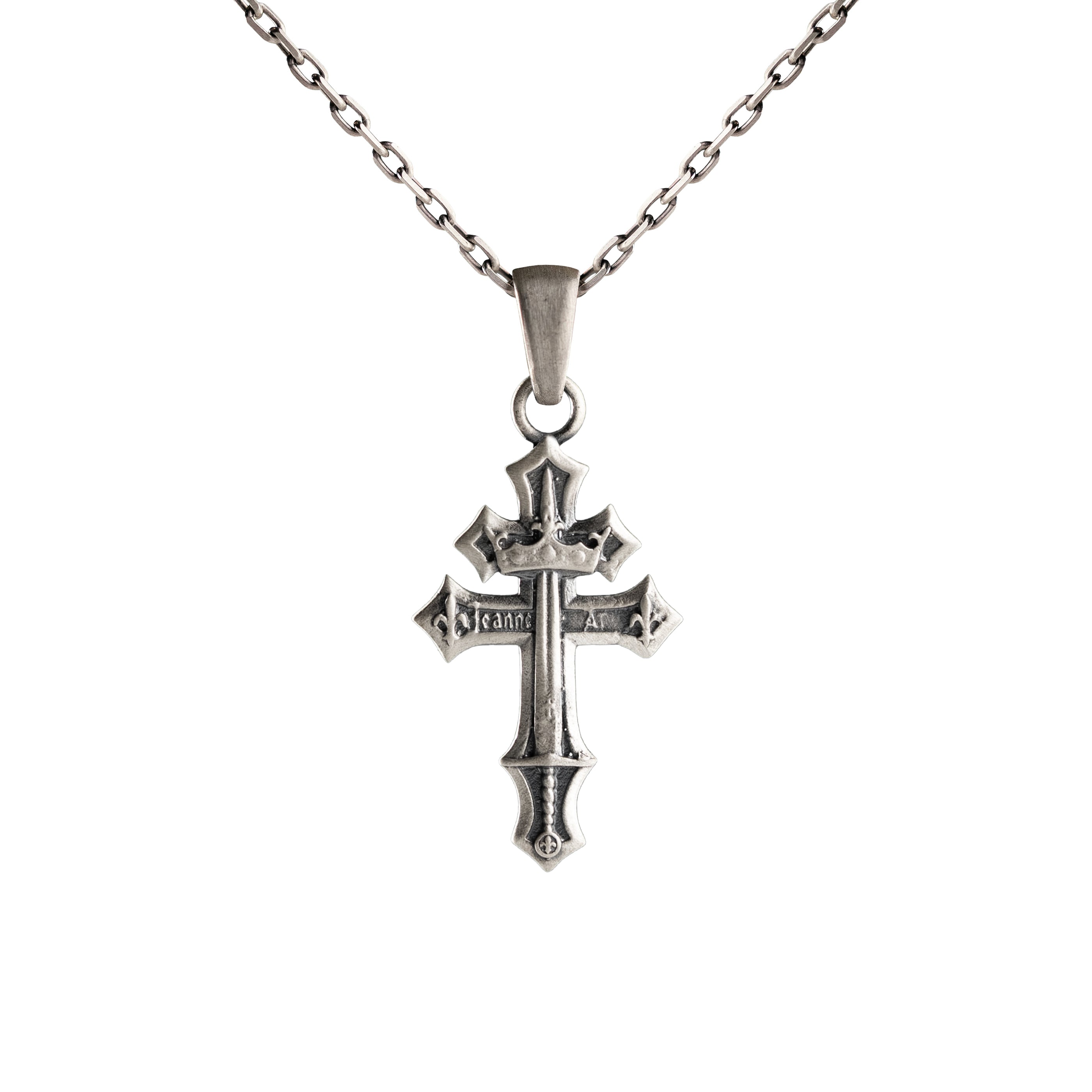 Jeanne d'Arc Fleur de Lis Relief Motif Necklace