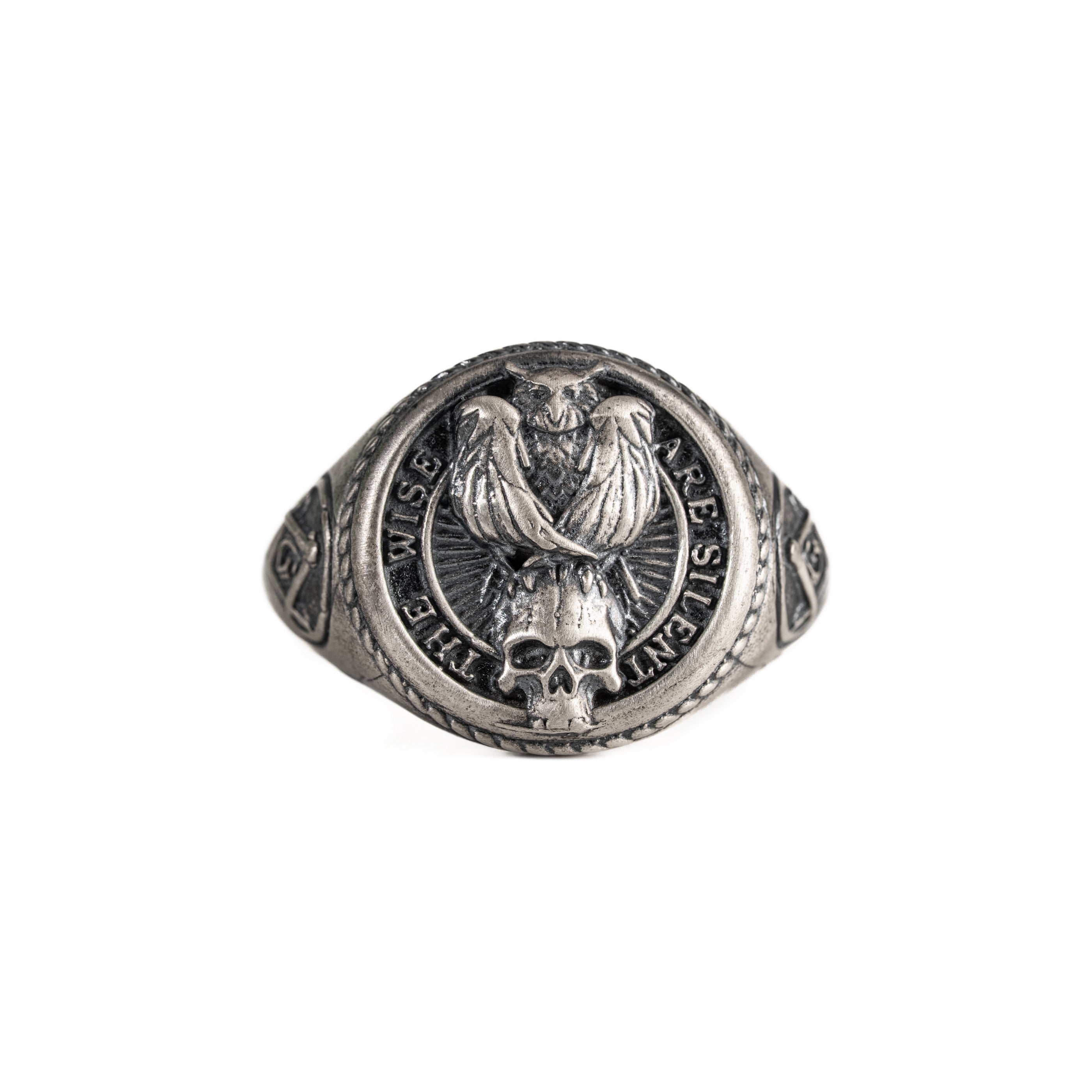 Owl Skull Relief Motif Ring