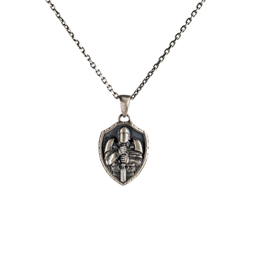 Medieval Knight Shield Sword Armor Necklace