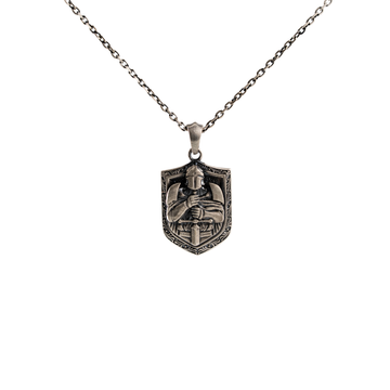 Knight Relief Shield Necklace