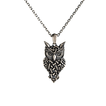 Celtic Knotwork Totem Owl Necklace