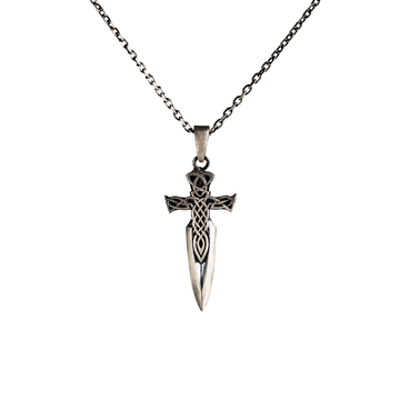 Celtic Knotwork Cross Dagger Necklace