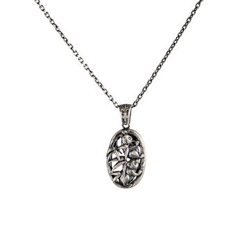 Openwork Bamboo Panda Medallion Necklace