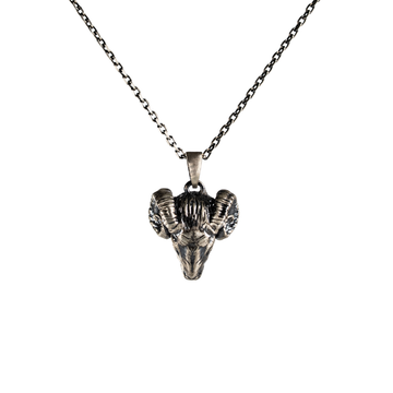 Spiral Horned Ram Skull Necklace