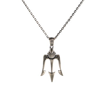 Antique-Style Trident Spear Pendant Necklace