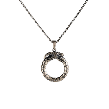 Viking Dragon Ouroboros Circle Necklace