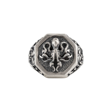 Detailed Octopus Tentacle Signet Ring