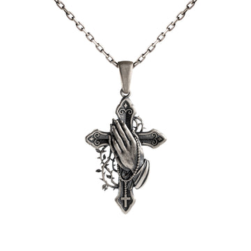Unified Hands Geometric Cruciform Necklace