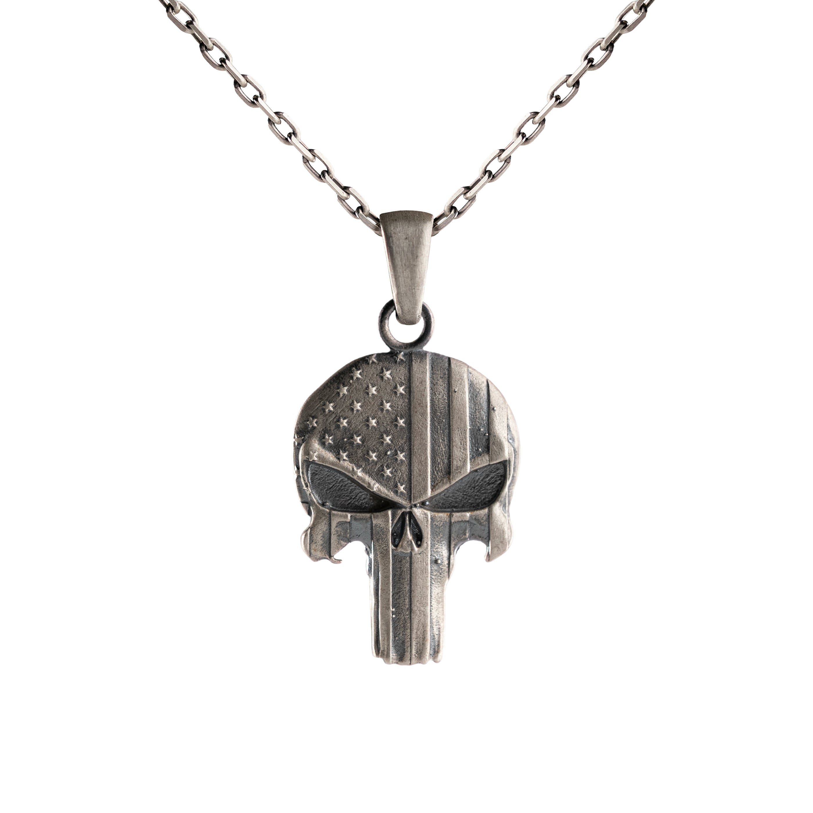 Punisher Skull Relief Motif Necklace