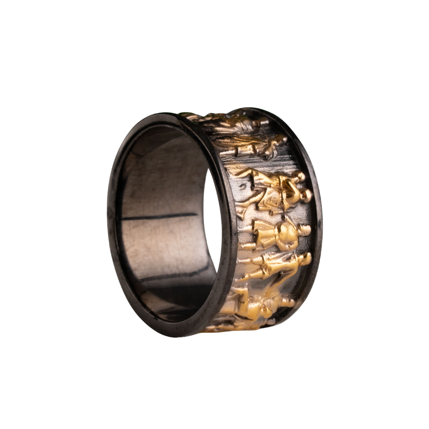 Ancient Roman Gladiator Relief Motif Ring