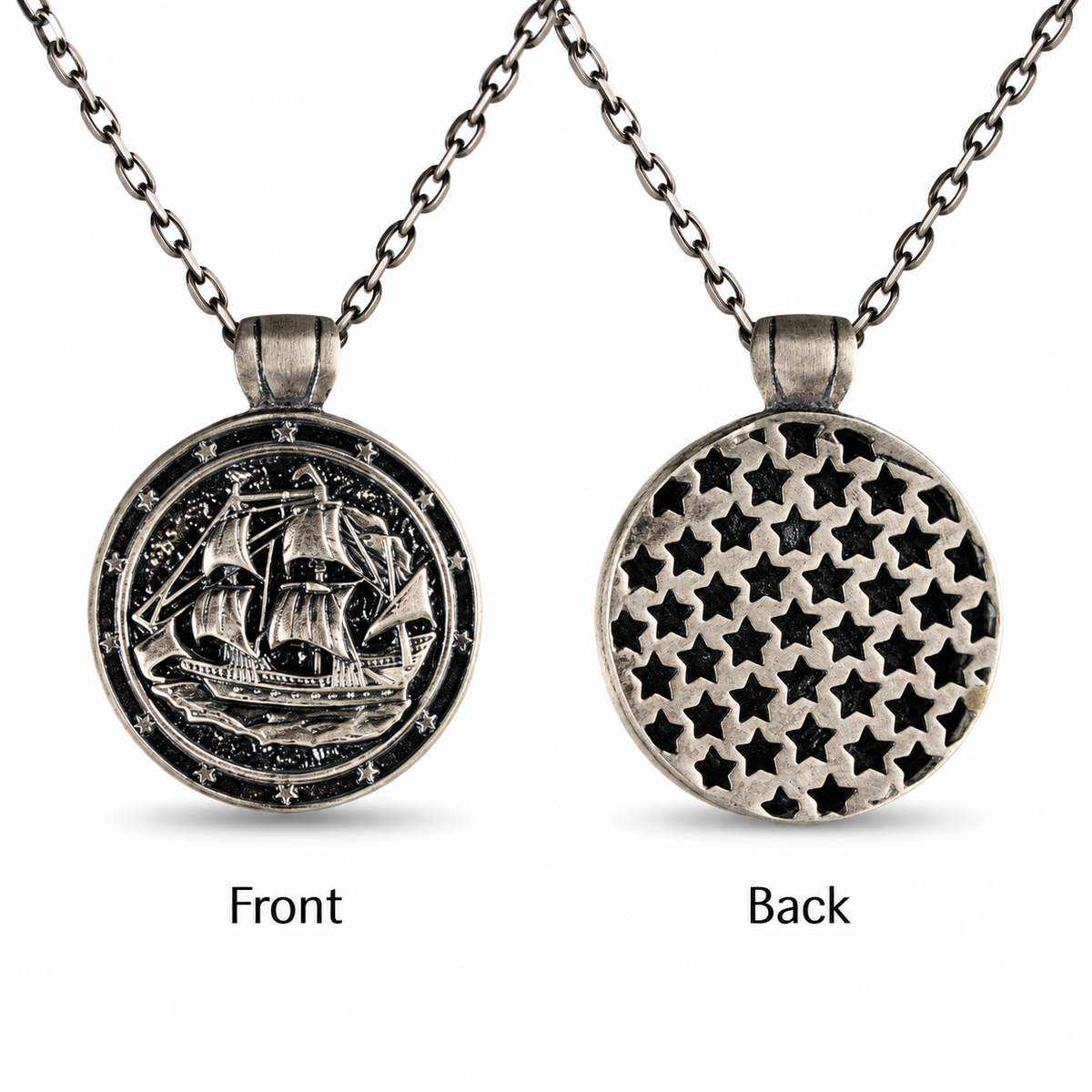 Sailing Ship Coin Necklace