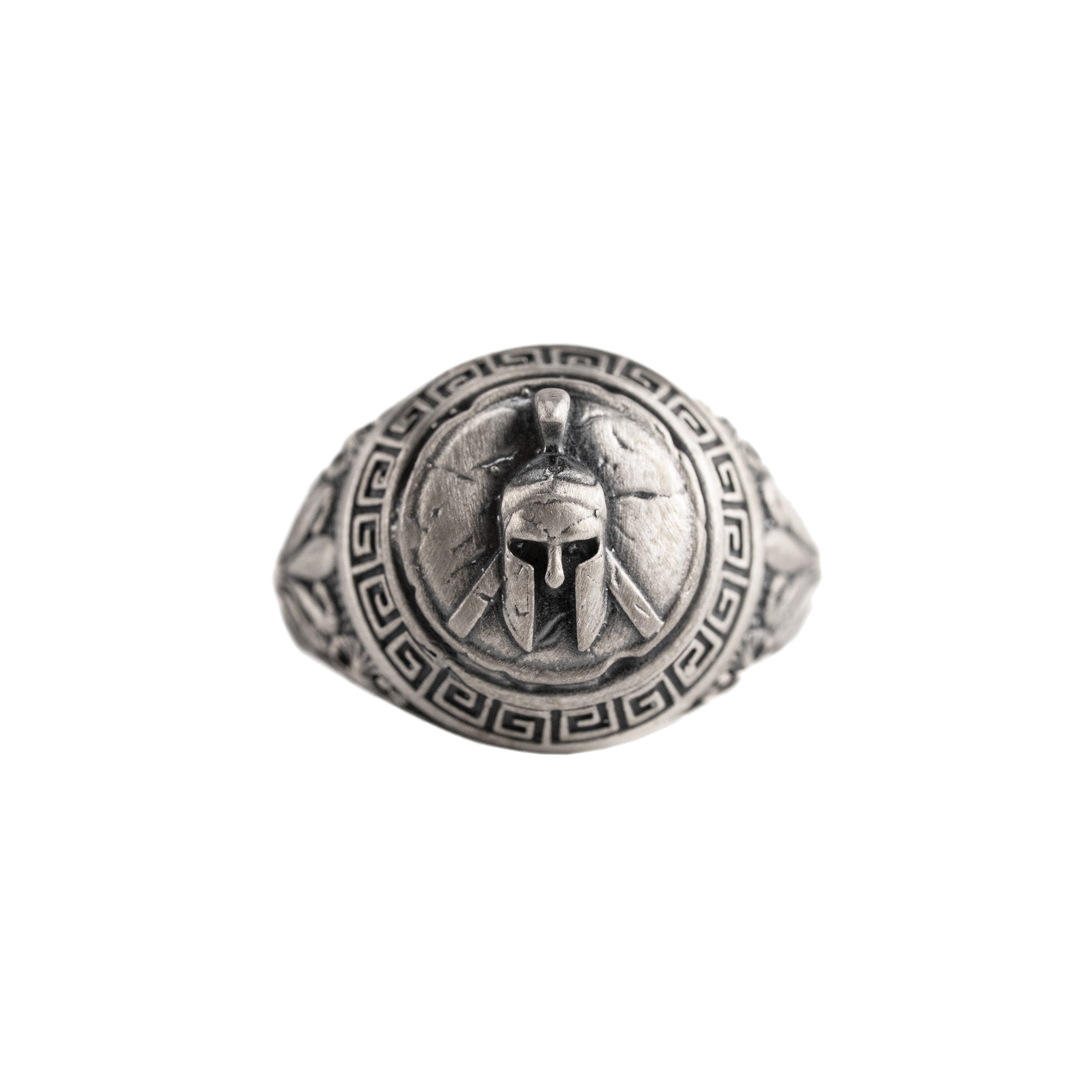 Spartan Helmet Relief Motif Signet Ring