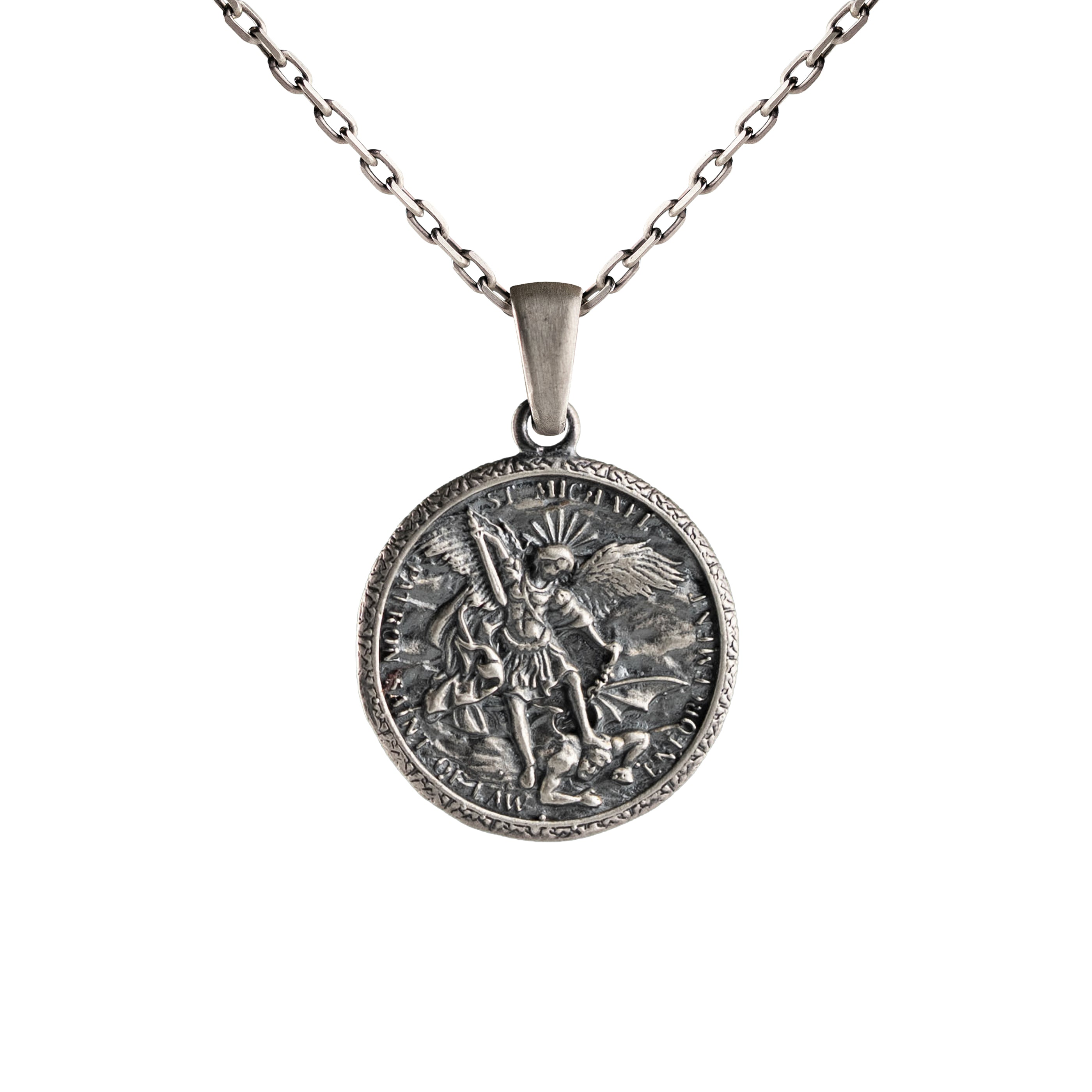 St Michael Archangel Relief Motif Necklace