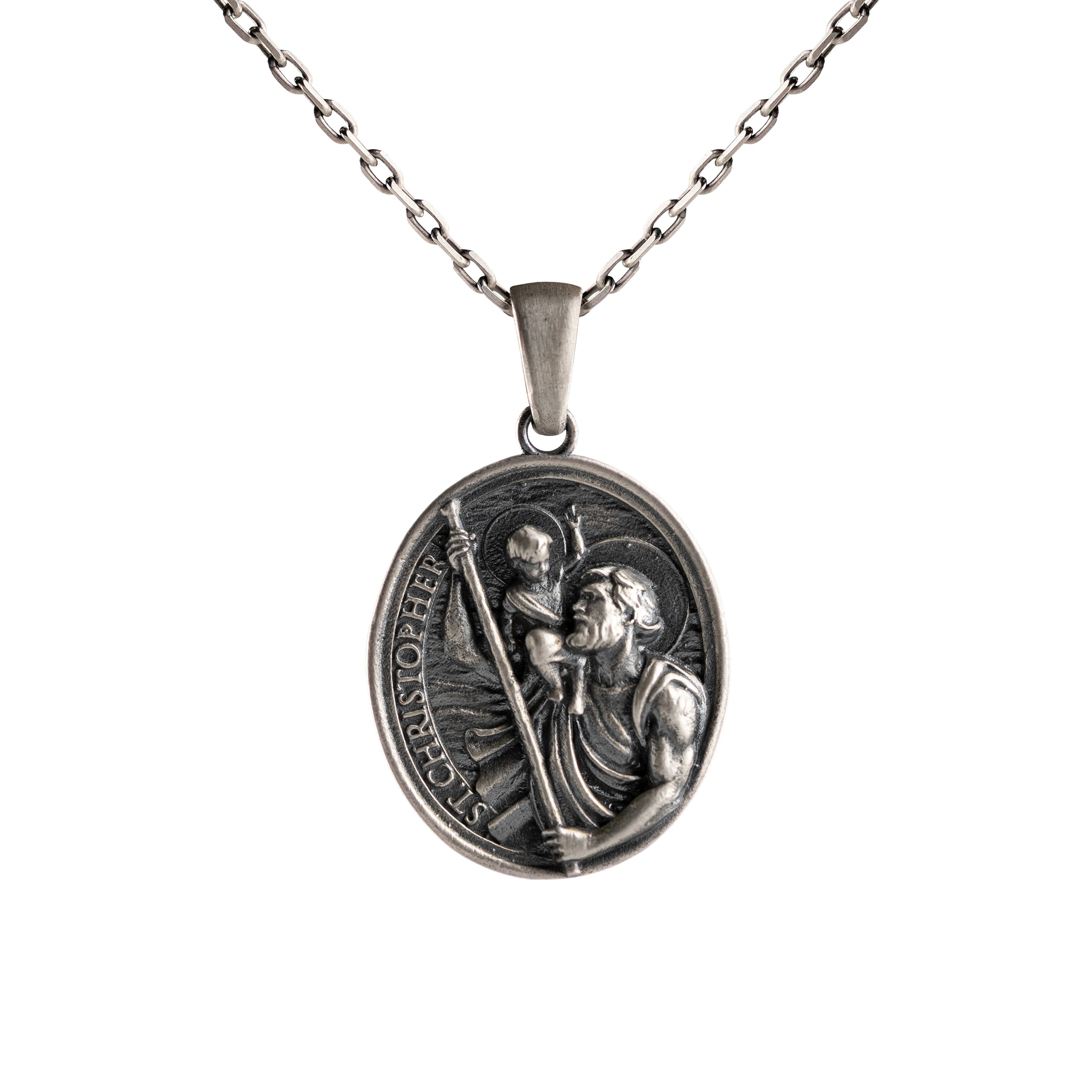 St. Christopher Patron of Travelers Relief Necklace
