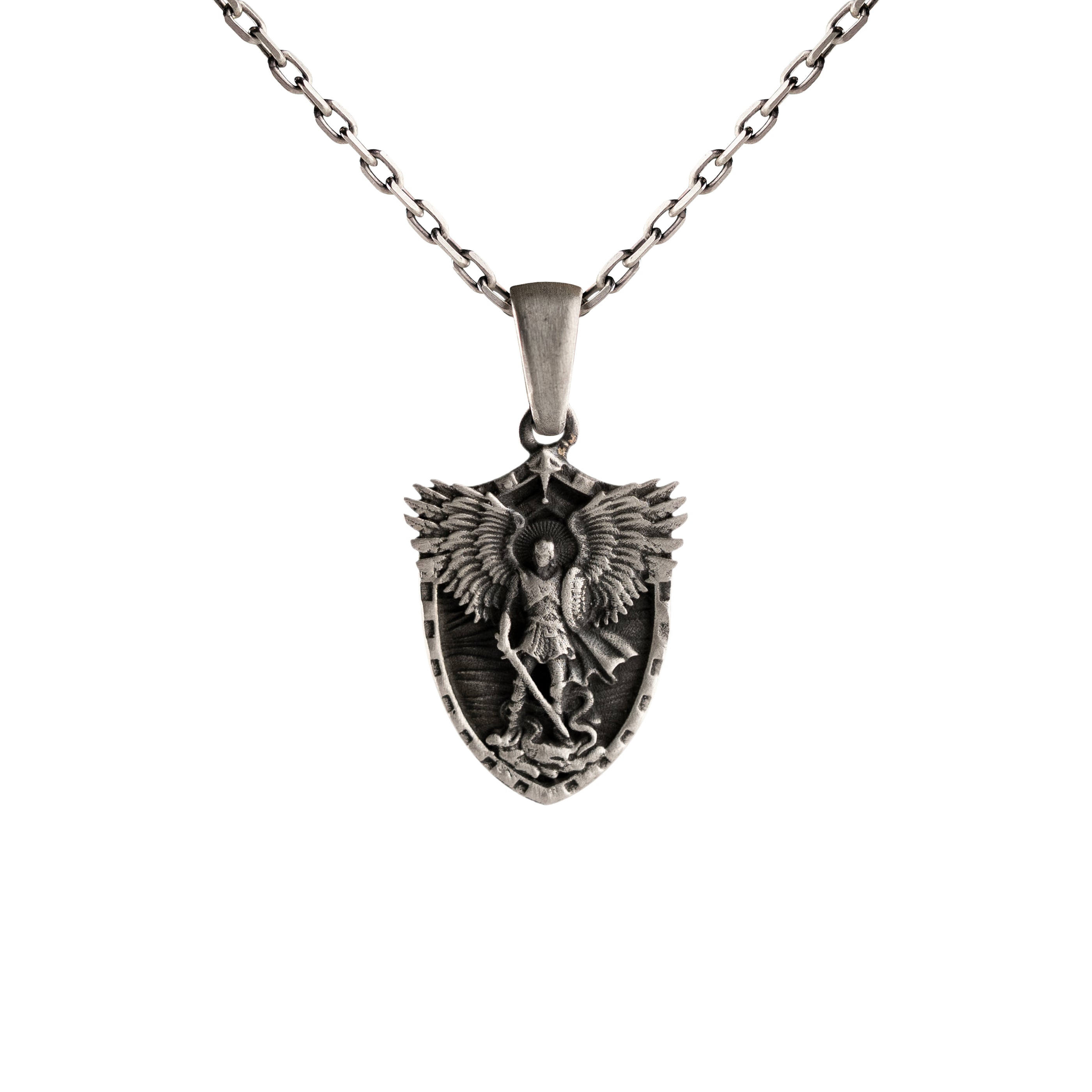 Personalized Archangel Figurative Medallion Necklace