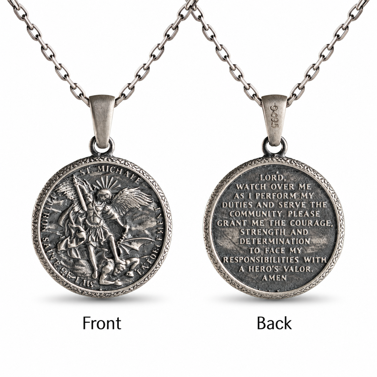 St Michael Archangel Relief Motif Necklace