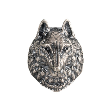 Wolf Head Relief Motif Signet Ring
