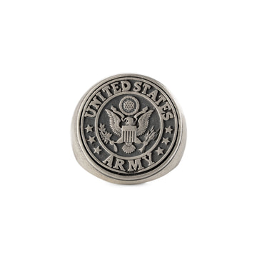 American Eagle Crest Relief Motif Signet Ring