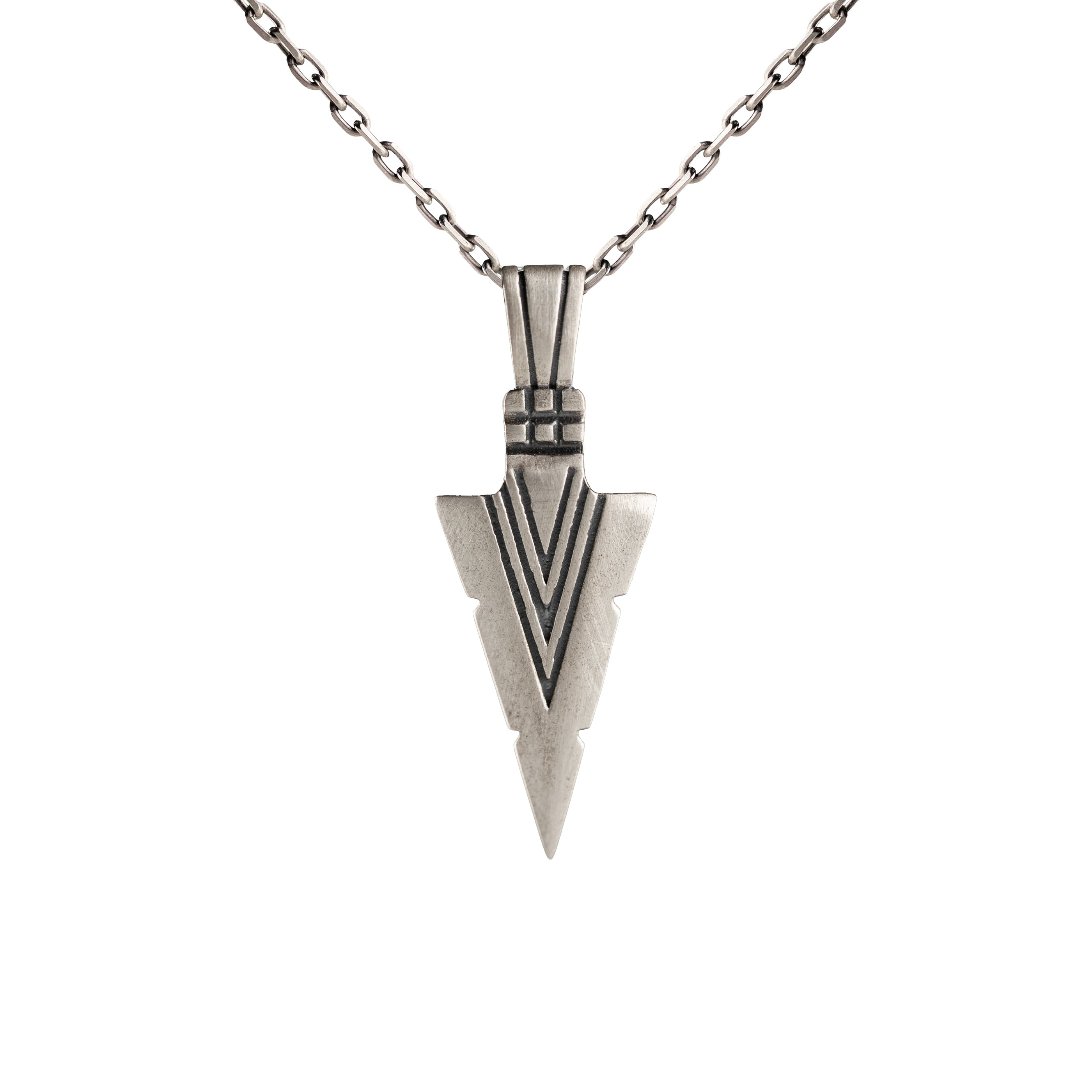 Viking Arrowhead Relief Motif Necklace