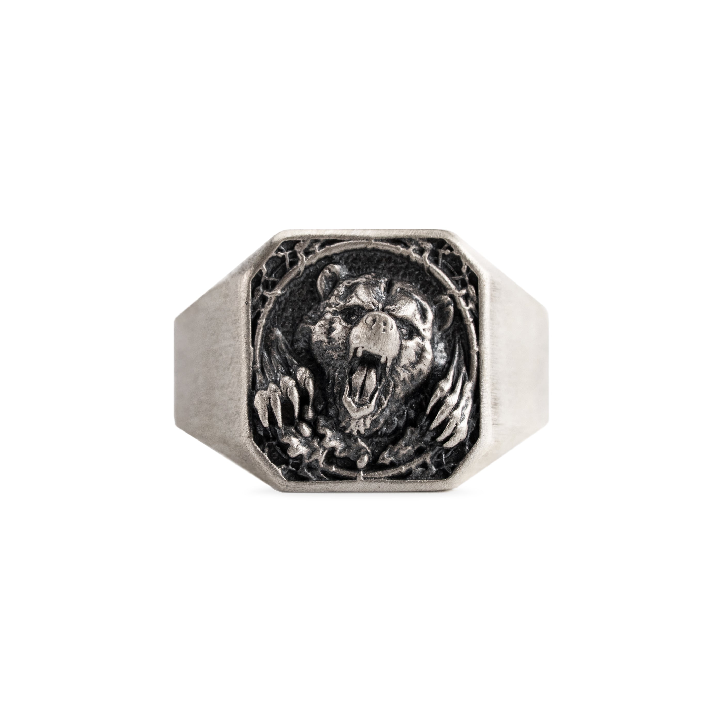 Viking Bear Relief Signet Ring