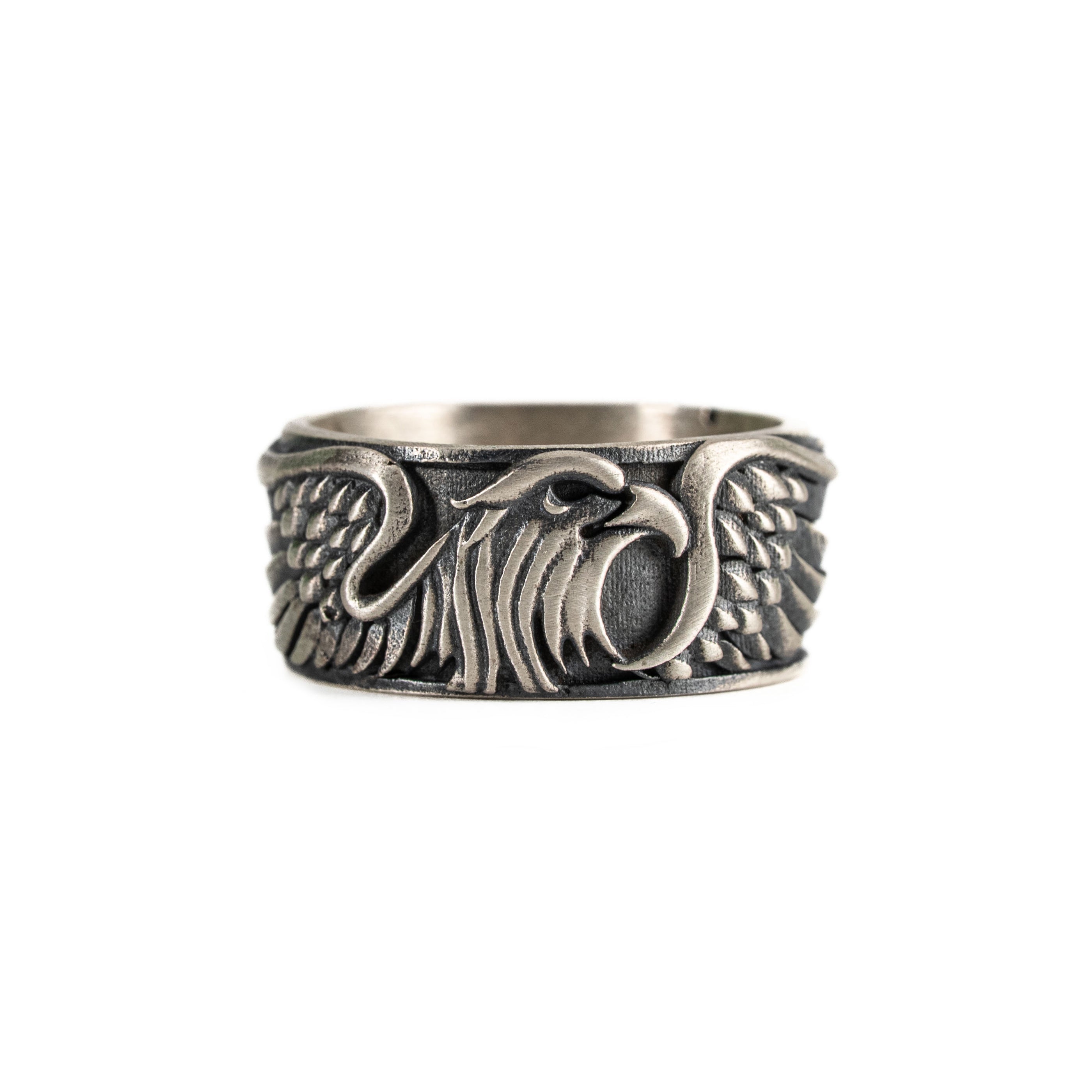 Sculpted Aquiline Form Winged Ring